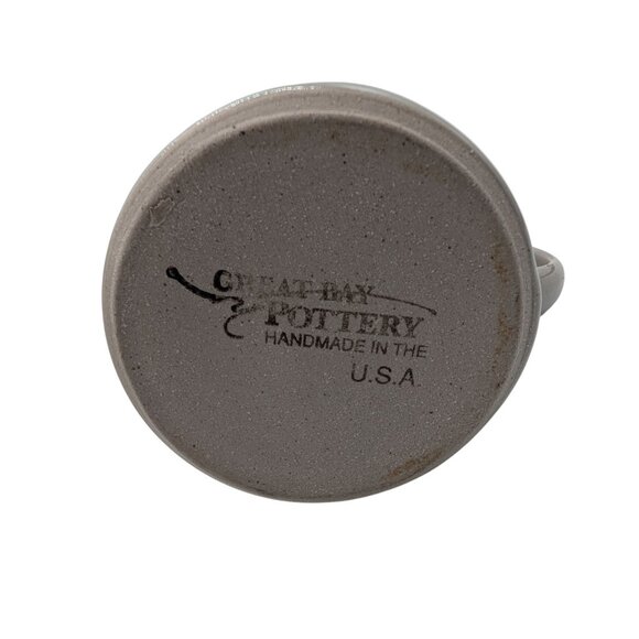 Great Bay Pottery New Hampshire NH Stoneware LG. Coffee Mug/ Moose 2007 Handmade - Picture 3 of 10